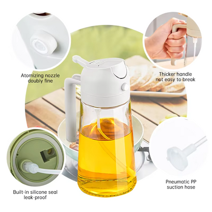 Glass Oil Spray & Pour Bottle – Durable, Leak-Proof & Premium Quality - 600ml