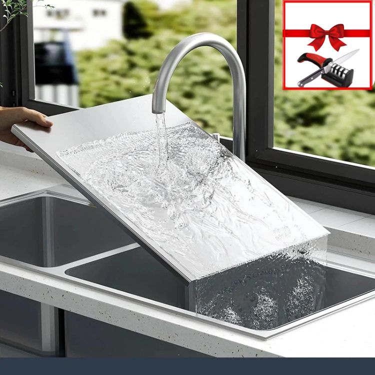 All-in-One Stainless Steel Cutting Board – Anti-Bacterial, Non-Slip, Multi-Use, End Your Kitchen Problems Forever!