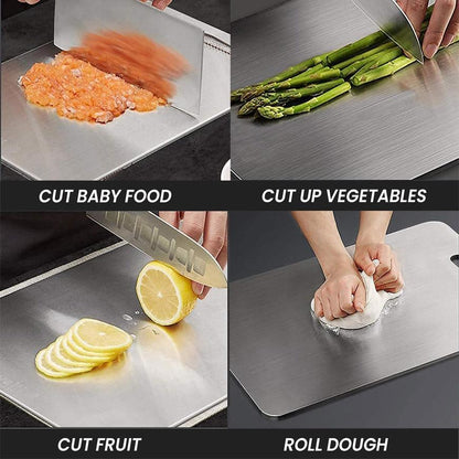All-in-One Stainless Steel Cutting Board – Anti-Bacterial, Non-Slip, Multi-Use, End Your Kitchen Problems Forever!