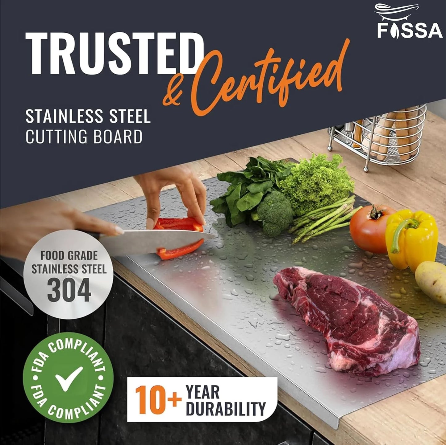 All-in-One Stainless Steel Cutting Board – Anti-Bacterial, Non-Slip, Multi-Use, End Your Kitchen Problems Forever!