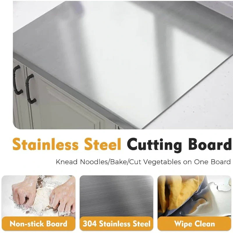 All-in-One Stainless Steel Cutting Board – Anti-Bacterial, Non-Slip, Multi-Use, End Your Kitchen Problems Forever!